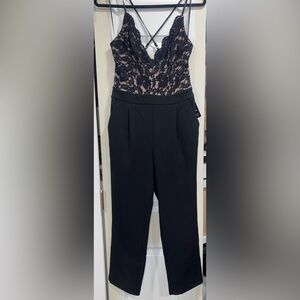 Black and Nude Lace Jumpsuit